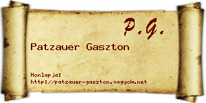 Patzauer Gaszton névjegykártya