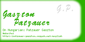 gaszton patzauer business card